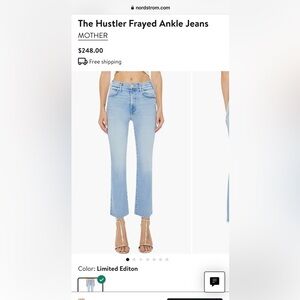 MOTHER The Hustler Frayed Ankle Jeans Size 29